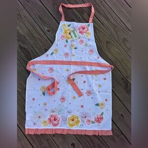 The Spring Shop Floral Apron with Pink and Yellow Blooms